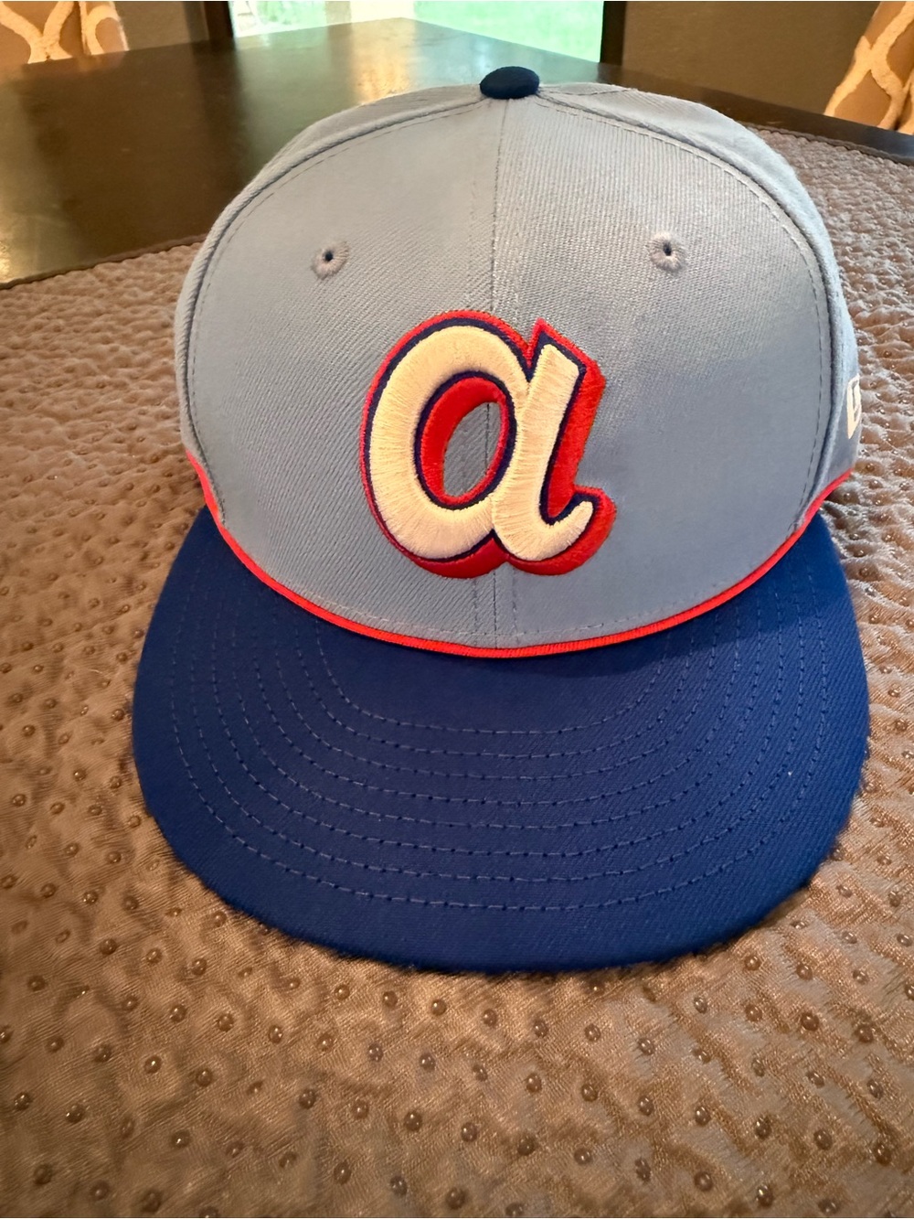 New Era 59Fifty Atlanta Braves On Field Cap Blue/Red, Fitted, Size 7 1/4